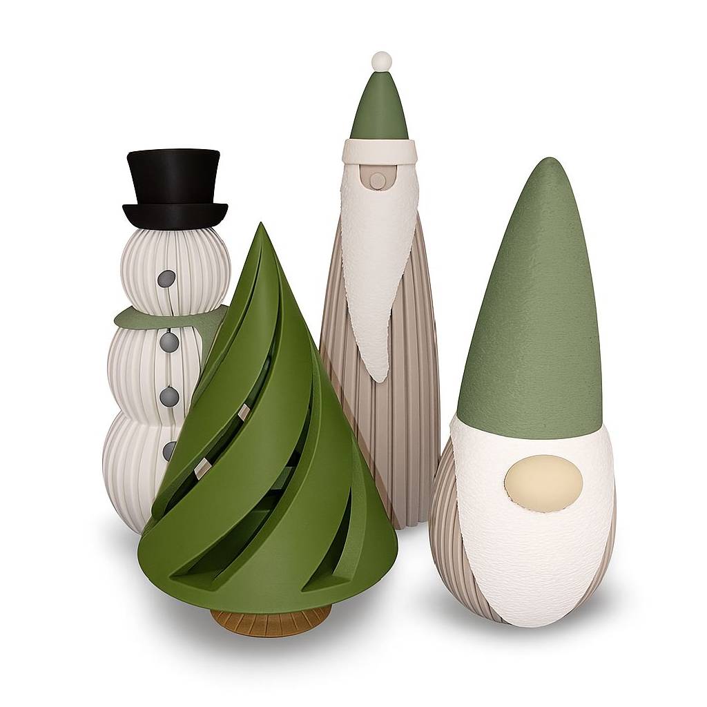 3D Printed Set Christmas 3D Printed Set Christmas 4τμχ - Handmade - Image 1