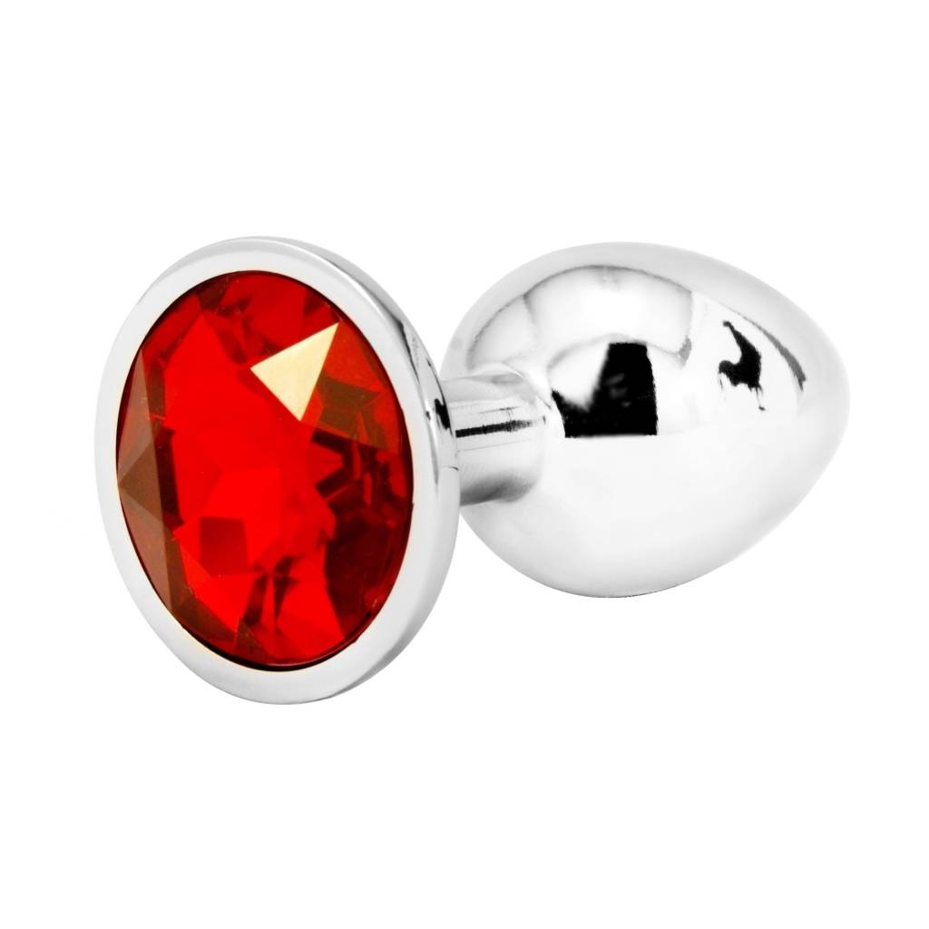 Anal Plug Large Red Clear Anal Plug Medium Red Clear - Image 1