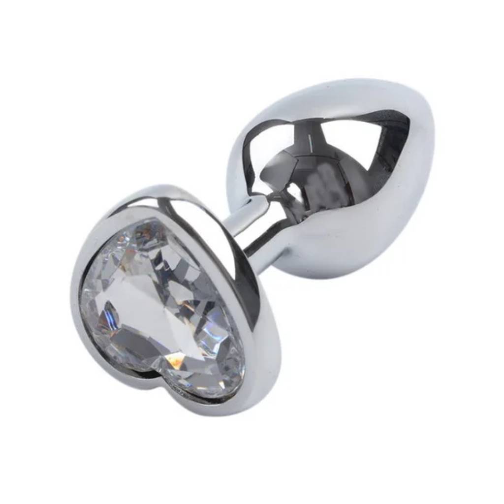 Anal-Plug-Small-Clear-Crystal-Heart Anal Plug Small Clear Crystal Heart - Image 1