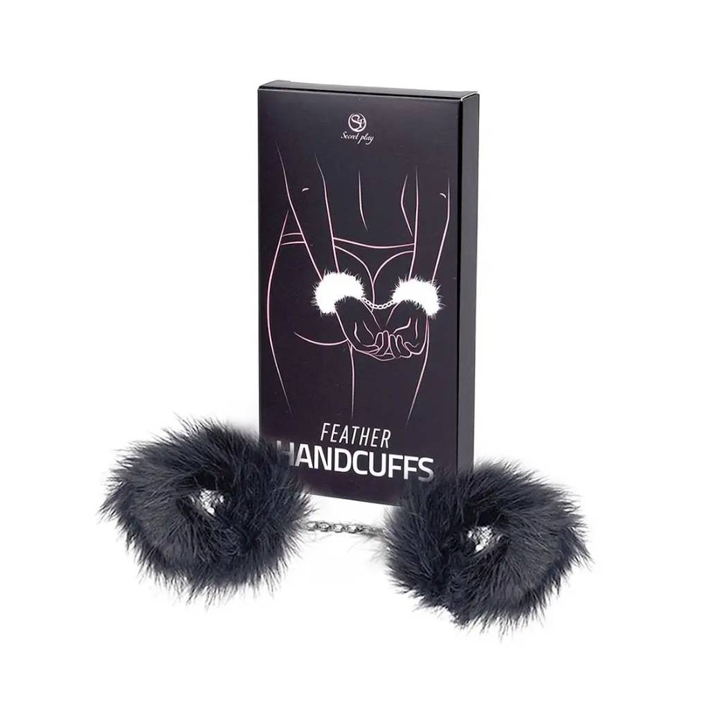 GOUNINES XEIROPEDES BLACK Secretplay - Χειροπέδες Πούπουλο - Μαύρο - Image 1