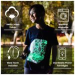 Illuminated Apparel Interactive Glow In The Dark T-Shirt (Black 9-11 Years) - Image 4