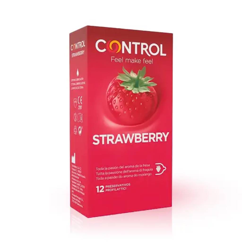 Control – profilaktika Adapts strawberry 12τεμ Control – Προφυλακτικά Adapts Φράουλα 12τεμ - Image 1